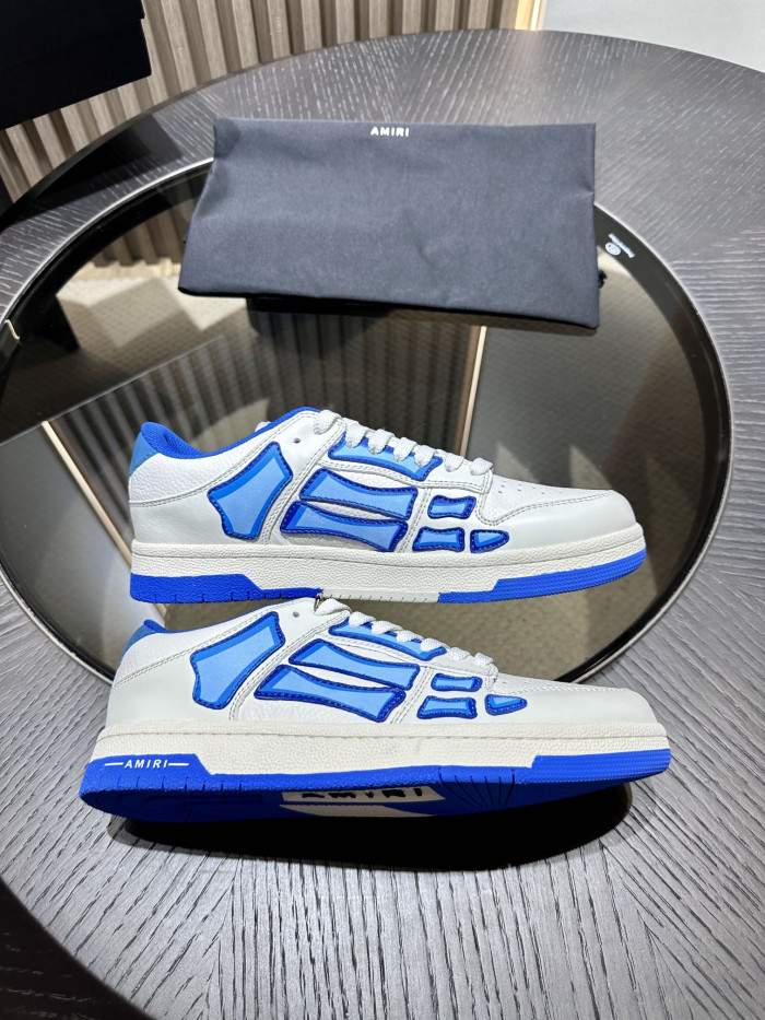 amiri skeleton low-skel top sneakers white blue