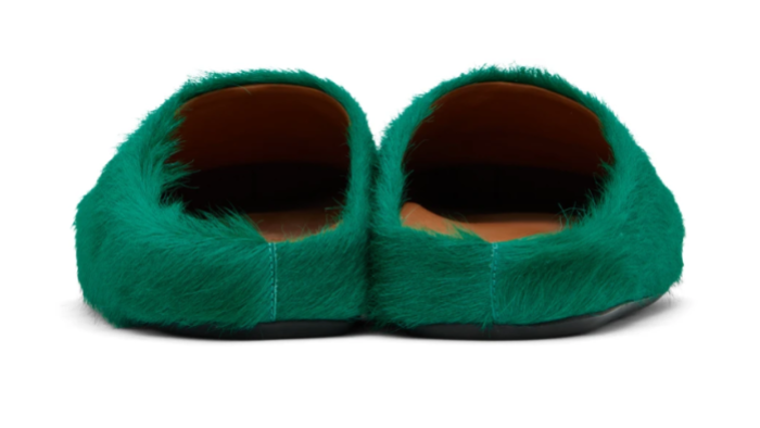 MARNI FUCHSIA LONG HAIR-FUSSBET SABOT SLIPPERS 2412207