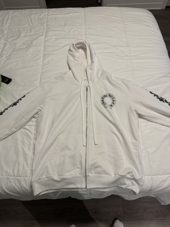 Ch*0me He**ts horseshoe floral zip up hoodie