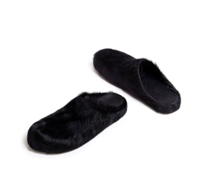 MARNI FUCHSIA LONG HAIR-FUSSBET SABOT SLIPPERS 2412202
