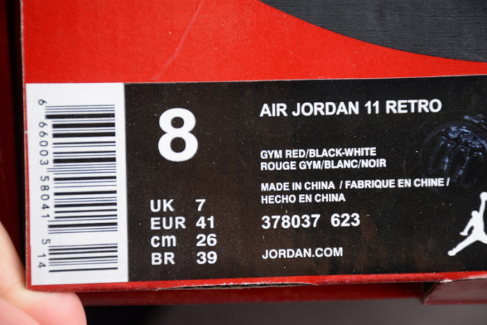 air jordan 11 retro“gym red” mens 378037-623