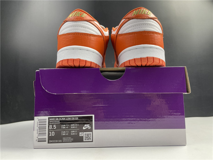 nike sb dunk low white black orange dh3228-161