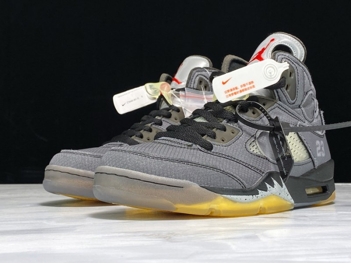 off white air jordan 5 sp black muslin fire red - ct8480-001